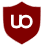 Icône d'uBlock Origin représentant un bouclier de couleur bordeaux avec les lettres "u" et "o" en blanc au milieu.